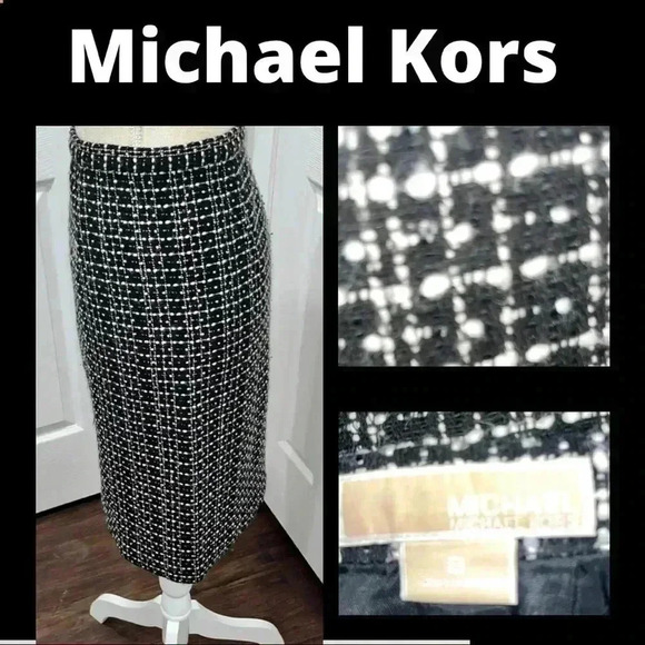 Michael Kors Dresses & Skirts - Michael Kors Tweed pencil skirt with side split, zip side closure: career wear